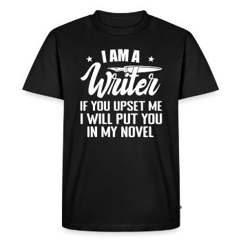 I Am A Writer Funny Author Novelist Novel Writing - T-shirt Premium bio Homme - noir - Devant - Nico (187cm)