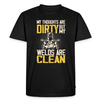 My Thoughts Are Dirty But My Welds Are Clean Gag - Men's Premium Organic T-Shirt - black - Front - Nico (187cm)