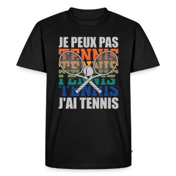 Je Peux Pas J'ai Tennis Idée Cadeau Drôle Homme - T-shirt Premium bio Homme - noir - Devant - Nico (187cm)