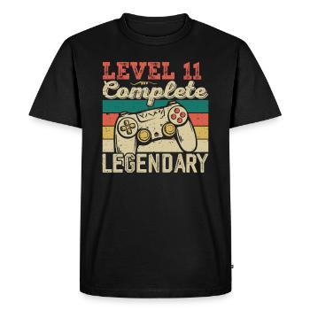 Niveau 11 Complete, Cadeau D'anniversaire 11 Ans - T-shirt Premium bio Homme - noir - Devant - Nico (187cm)