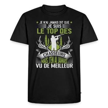 Chasse Pour Homme Cerf Cadeau Chasse Hommes - T-shirt Premium bio Homme - noir - Devant - Nico (187cm)