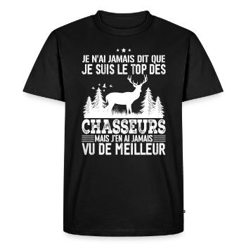 Chasse Pour Homme Cerf Cadeau Chasse Hommes - T-shirt Premium bio Homme - noir - Devant - Nico (187cm)