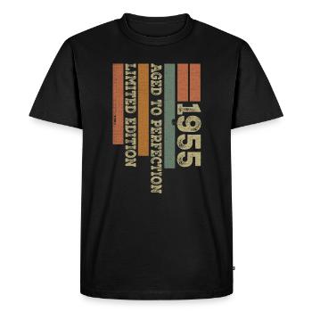 1955 Cadeau Anniversaire Vintage Rétro Né en 1955 - T-shirt Premium bio Homme - noir - Devant - Nico (187cm)