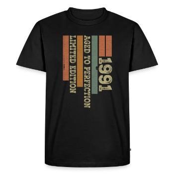 1991 Cadeau Anniversaire Vintage Rétro Né en 1991 - T-shirt Premium bio Homme - noir - Devant - Nico (187cm)