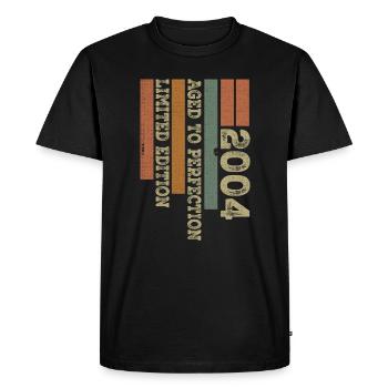 2004 Cadeau Anniversaire Vintage Rétro Né en 2004 - T-shirt Premium bio Homme - noir - Devant - Nico (187cm)