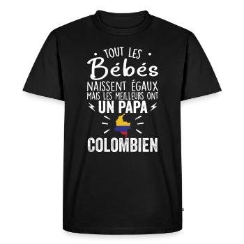 Bébés égaux meilleurs ont un papa Colombien - T-shirt Premium bio Homme - noir - Devant - Nico (187cm)
