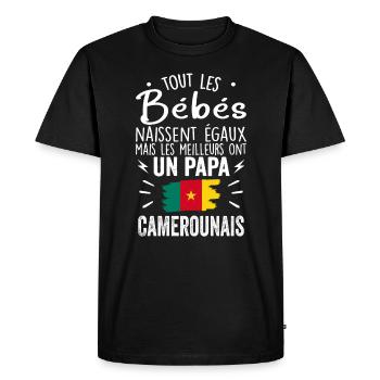 Bébés égaux meilleurs ont un papa Camerounais - T-shirt Premium bio Homme - noir - Devant - Nico (187cm)