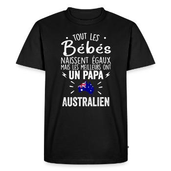 Bébés égaux meilleurs ont un papa Australien - T-shirt Premium bio Homme - noir - Devant - Nico (187cm)