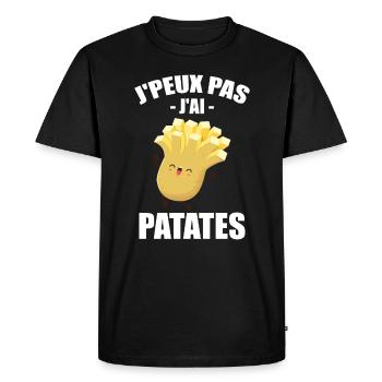 J'peux pas j'ai Patates Cadeau Jardinier Humour - T-shirt Premium bio Homme - noir - Devant - Nico (187cm)