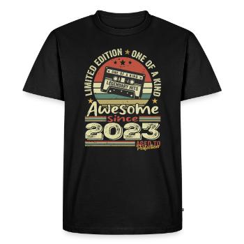 Vintage 2023 Original Rétro Cadeau Anniversaire - T-shirt Premium bio Homme - noir - Devant - Nico (187cm)