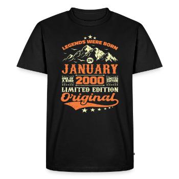 Légendaire Depuis Janvier 2000 Vintage Rétro 2000 - T-shirt Premium bio Homme - noir - Devant - Nico (187cm)