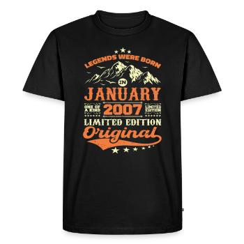 Légendaire Depuis Janvier 2007 Vintage Rétro 2007 - T-shirt Premium bio Homme - noir - Devant - Nico (187cm)