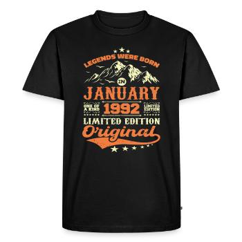 Légendaire Depuis Janvier 1992 Vintage Rétro 1992 - T-shirt Premium bio Homme - noir - Devant - Nico (187cm)
