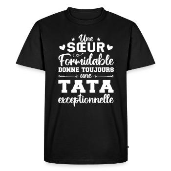 Une Sœur Formidable Donne Une Tata Exceptionnelle - T-shirt Premium bio Homme - noir - Devant - Nico (187cm)
