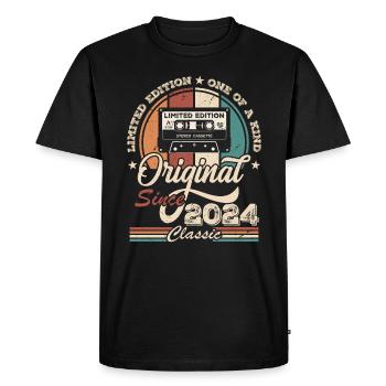 Original Rétro Cadeau Anniversaire pour Né en 2024 - T-shirt Premium bio Homme - noir - Devant - Nico (187cm)