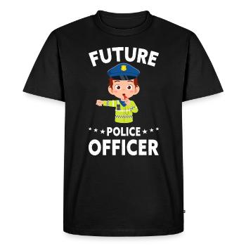 Bureau de Police des Policiers - T-shirt Premium bio Homme - noir - Devant - Nico (187cm)