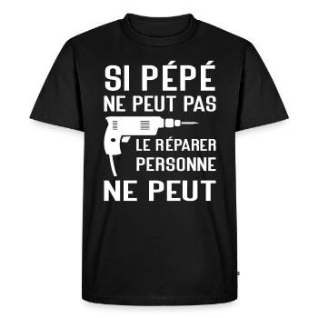 Si Pépé ne peut pas le Réparer Cadeau Pépé - T-shirt Premium bio Homme - noir - Devant - Nico (187cm)