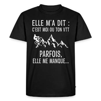 VTT Humoristique Humour - T-shirt Premium bio Homme - noir - Devant - Nico (187cm)