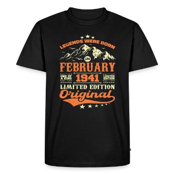 Cadeau Anniversaire 83 ans Nées En Février 1941 - T-shirt Premium bio Homme - noir - Devant - Nico (187cm)
