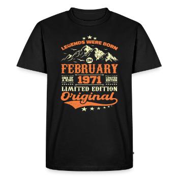 Cadeau Anniversaire 53 ans Nées En Février 1971 - T-shirt Premium bio Homme - noir - Devant - Nico (187cm)