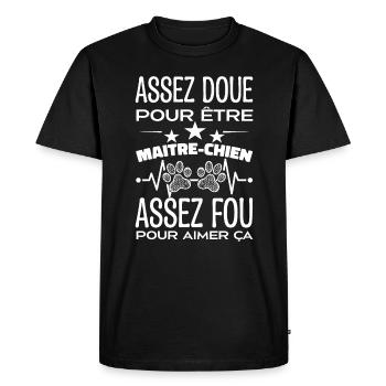 Gifted enough to be a DOG HANDLER - Men's Premium Organic T-Shirt - black - Front - Nico (187cm)