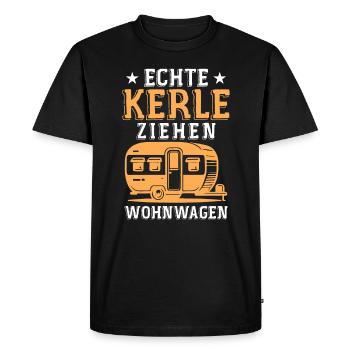 De vrais gars tirent la caravane - T-shirt Premium bio Homme - noir - Devant - Nico (187cm)