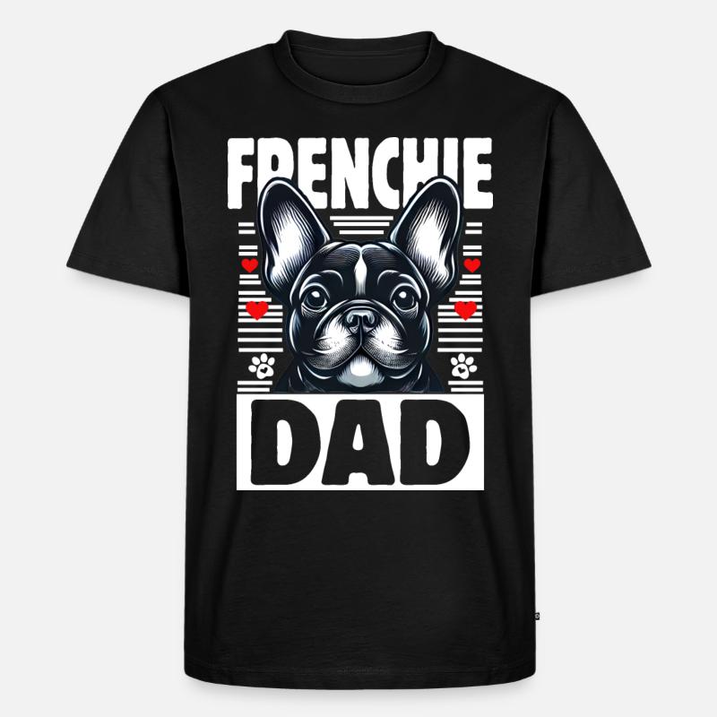 Frenchie Dad - Männer Premium Bio T-Shirt - Schwarz