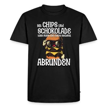 Avec des pépites et du chocolat, vous pouvez compléter le tout - T-shirt Premium bio Homme - noir - Devant - Nico (187cm)