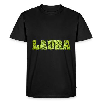 Name Laura - Men's Premium Organic T-Shirt - black - Front - Nico (187cm)