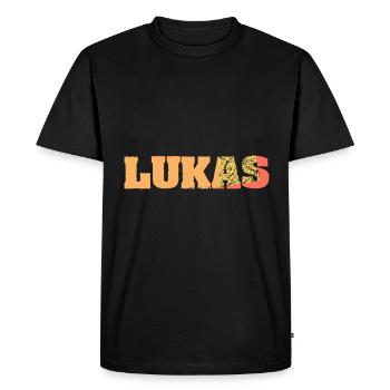 Lukas - Men's Premium Organic T-Shirt - black - Front - Nico (187cm)