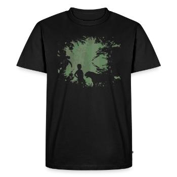 Fairy tale jungle tiger boy wolf child - Men's Premium Organic T-Shirt - black - Front - Nico (187cm)