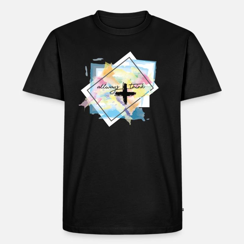 think positive - Männer Premium Bio T-Shirt - Schwarz