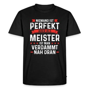Nobody is perfect but you are a master - Men's Premium Organic T-Shirt - black - Front - Nico (187cm)