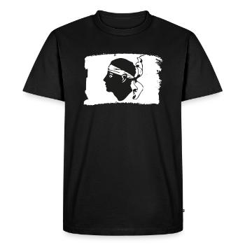 Drapeau corse drapeau - T-shirt Premium bio Homme - noir - Devant - Nico (187cm)