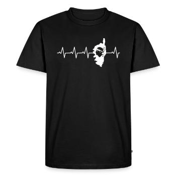 Corse Heartbeat ECG Corse Heartbeat Island - T-shirt Premium bio Homme - noir - Devant - Nico (187cm)