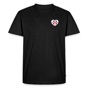 Drapeau Sardaigne drapeau coeur Italie Sardaigne Sarde - T-shirt Premium bio Homme - noir - Devant - Nico (187cm)