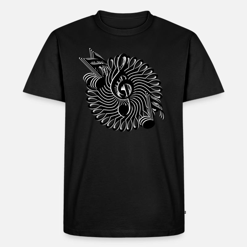 Note keys and notes pattern - Men's Premium Organic T-Shirt - black