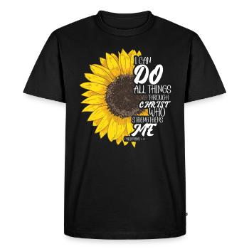I Can Do All Things Through Christ Strengthens - Men's Premium Organic T-Shirt - black - Front - Nico (187cm)