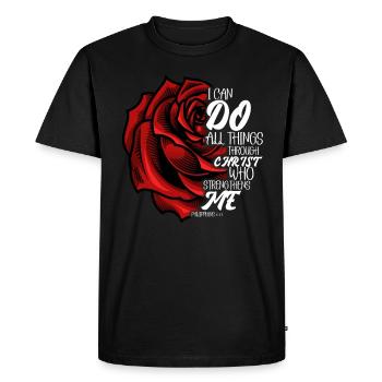 I Can Do All Things Through Christ Strengthens - Men's Premium Organic T-Shirt - black - Front - Nico (187cm)