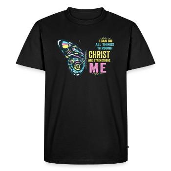 I Can Do All Things Through Christ Strengthens - Men's Premium Organic T-Shirt - black - Front - Nico (187cm)