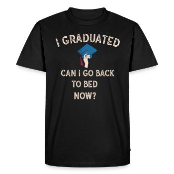 J’ai obtenu mon diplôme Puis-je retourner au lit maintenant enfin - T-shirt Premium bio Homme - noir - Devant - Nico (187cm)