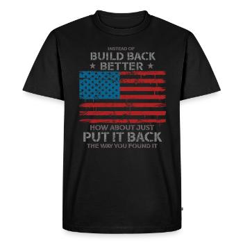 Au lieu de reconstruire - T-shirt Premium bio Homme - noir - Devant - Nico (187cm)