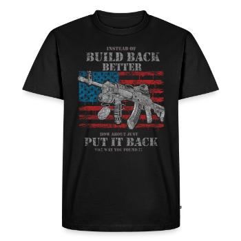 Au lieu de reconstruire - T-shirt Premium bio Homme - noir - Devant - Nico (187cm)