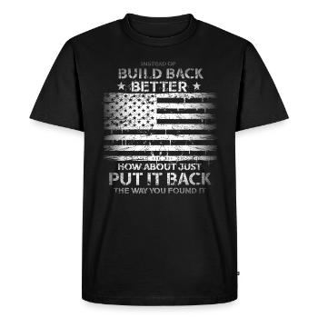 Au lieu de reconstruire - T-shirt Premium bio Homme - noir - Devant - Nico (187cm)