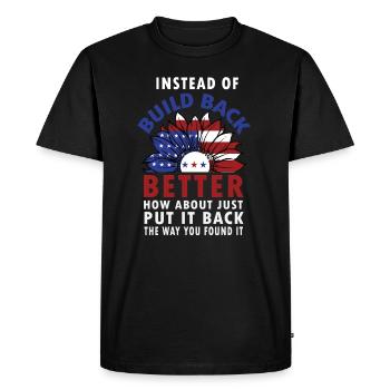 Au lieu de reconstruire - T-shirt Premium bio Homme - noir - Devant - Nico (187cm)