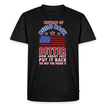 Au lieu de reconstruire - T-shirt Premium bio Homme - noir - Devant - Nico (187cm)