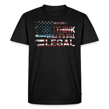 Pensez alors que c’est encore légal - T-shirt Premium bio Homme - noir - Devant - Nico (187cm)