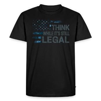 Pensez alors que c’est encore légal - T-shirt Premium bio Homme - noir - Devant - Nico (187cm)