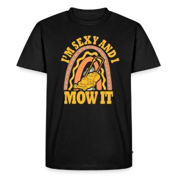 Je suis sexy et je le tonds Tondre la pelouse Jardinage Amoureux - T-shirt Premium bio Homme - noir - Devant - Nico (187cm)