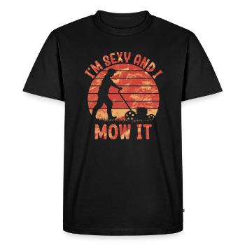 Je suis sexy et je le tonds Tondre la pelouse Jardinage Amoureux - T-shirt Premium bio Homme - noir - Devant - Nico (187cm)